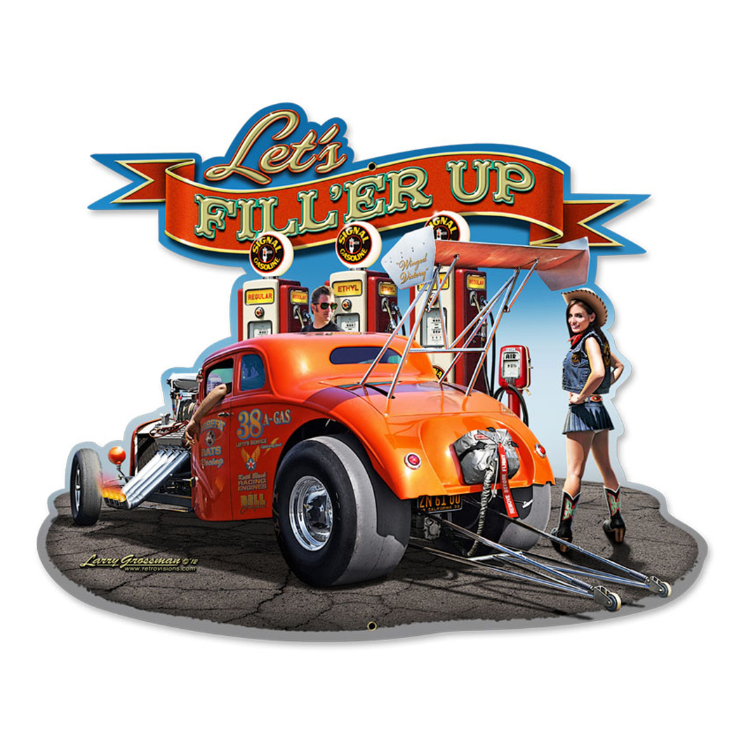 Fill'er Up Plasma Cut Steel Sign 18"x15"